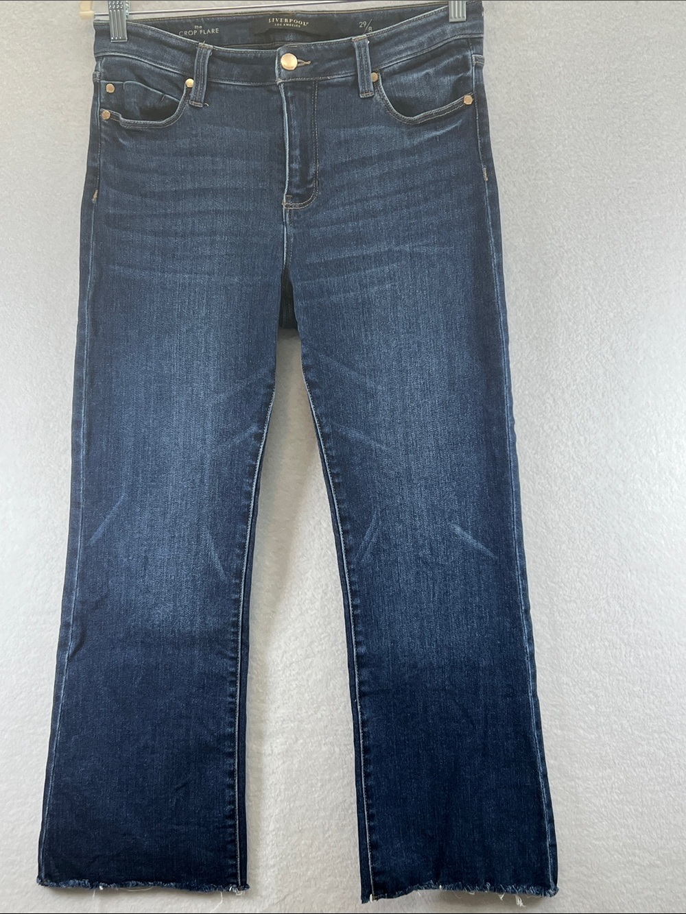 Liverpool Dark Indigo Women's Crop Flare Jeans Sz 8 excellent condition.